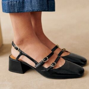 Sezane Paula Babies Patent Black - Size 6.5